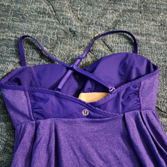 Lululemon Shelf Tank Bra Drawstring Waist Criss Cross Back Purple Size 6 - Picture 4 of 6